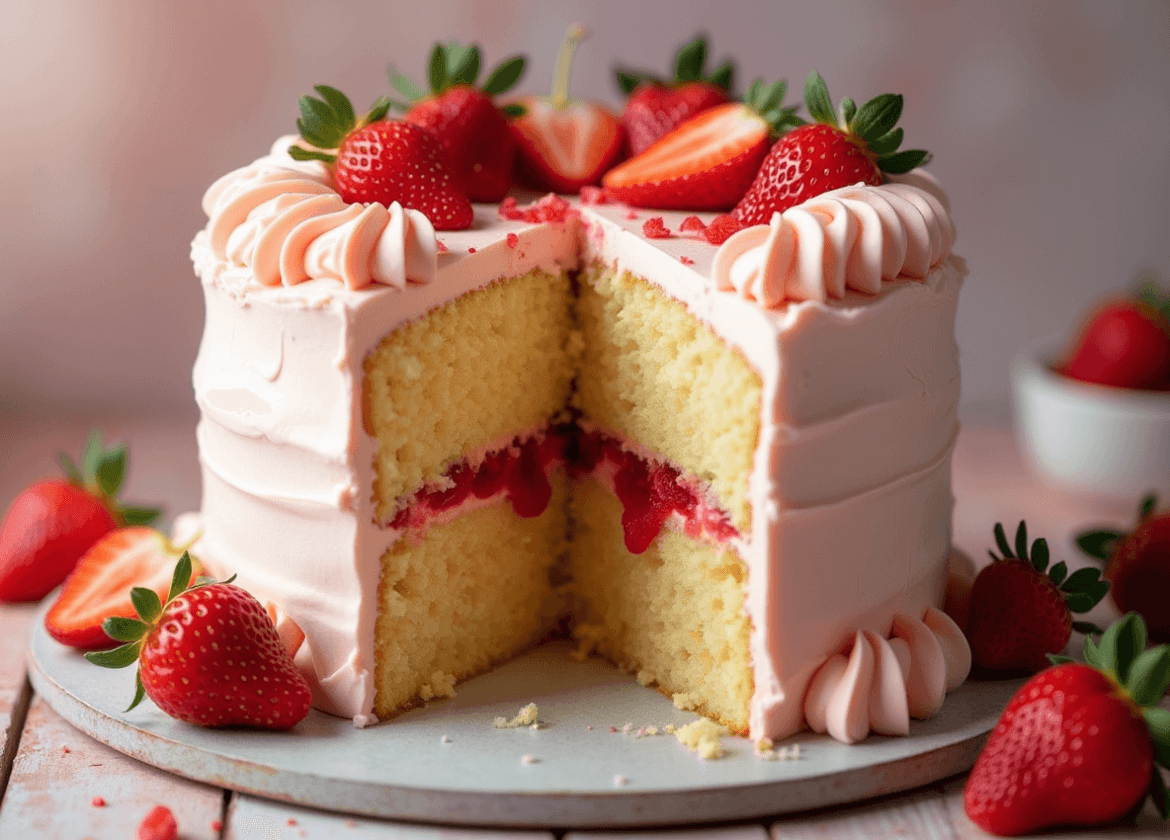 Vanilla Cake with Strawberry Filling: How to Bake It in 6 Easy Steps