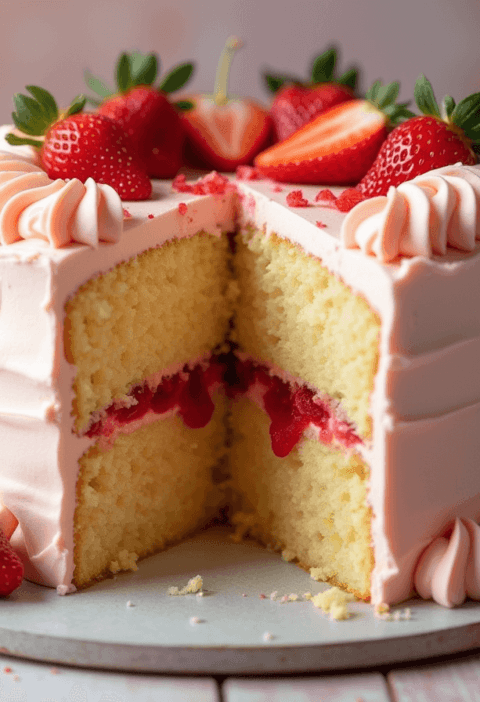 Vanilla Cake with Strawberry Filling: How to Bake It in 6 Easy Steps