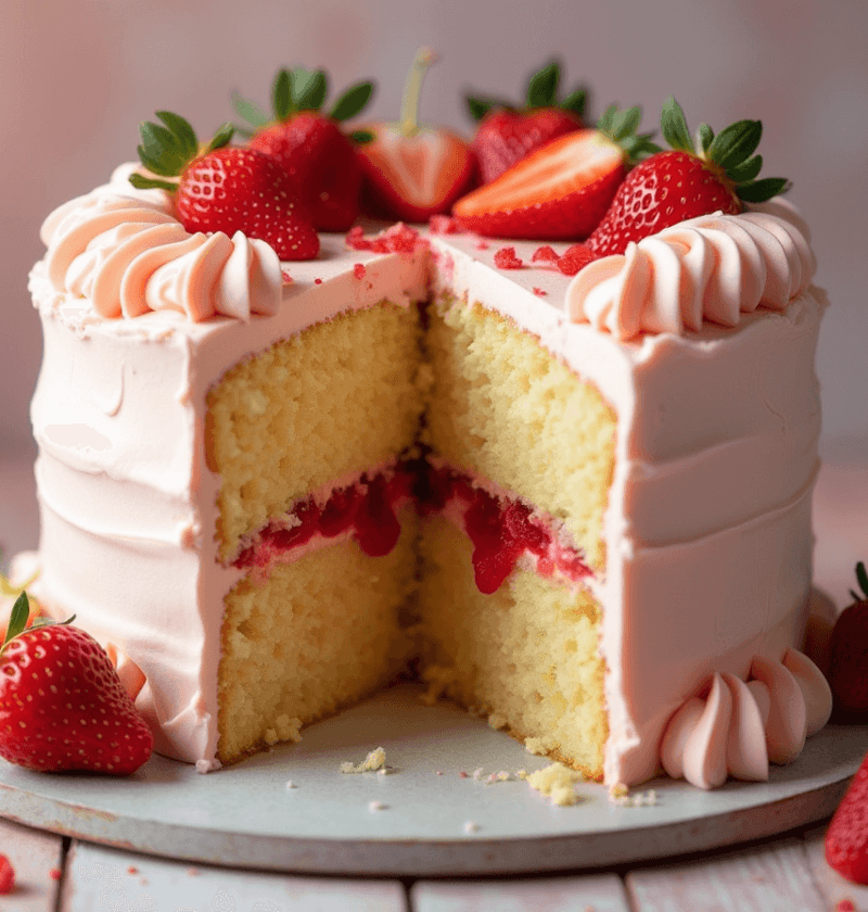 Vanilla Cake with Strawberry Filling: How to Bake It in 6 Easy Steps