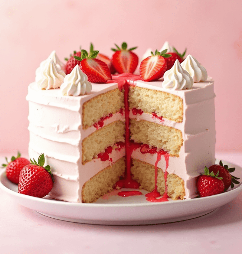 Strawberry Vanilla Cake: 3 Easy Steps for Beginners