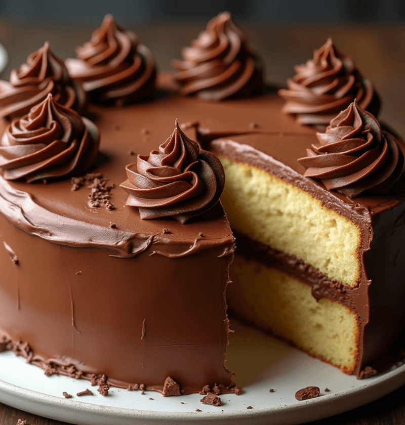 How to Make Vanilla Cake with Chocolate Frosting in 5 Steps