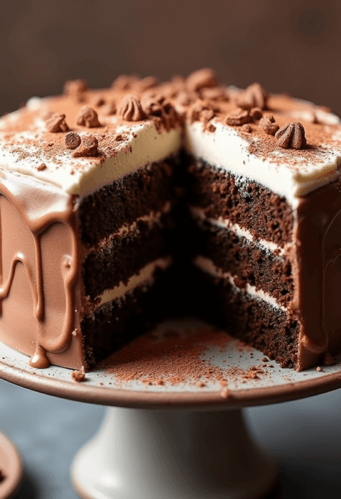 Chocolate Cake with Vanilla Frosting: Best Way to Decorate in 10 Minutes